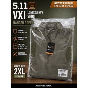 5.11 Tactical VXI Long Sleeve Shirt Ranger Green 2XL Regular NEW Factory Sealed